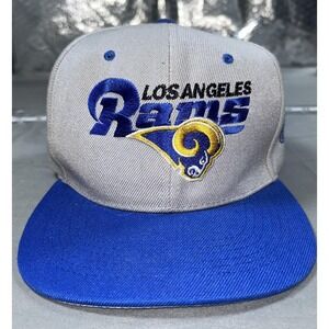 Los Angeles Rams Hat Cap Snap Back Mens One Size Gray Blue NFL Football Leader